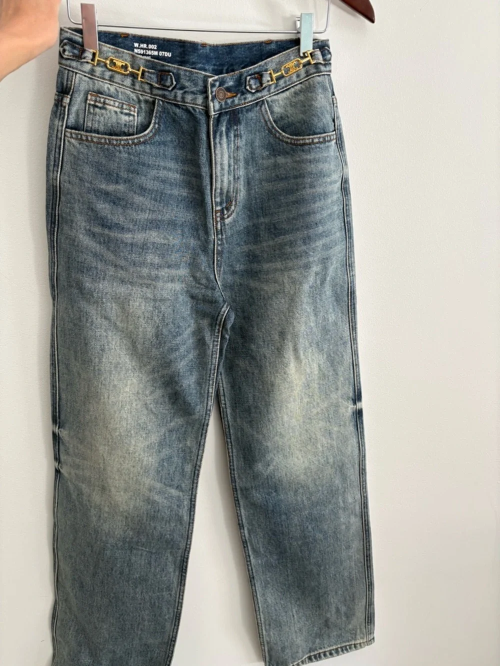 Celine High Rise Wide Leg Jeans Size M Blue Medium Wash by Hedi Slimane Waist 27 - Picture 10 of 14